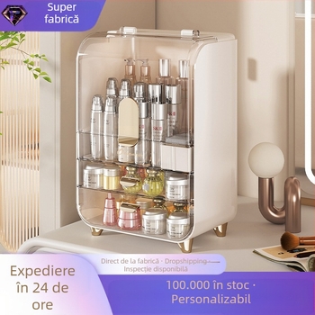 Masă de toaletă cosmetice cutie de depozitare uz casnic rezistent la praf mare capacitate îngrijirea pielii depozitare raft transparent depozitare dulap cosmetice cutie