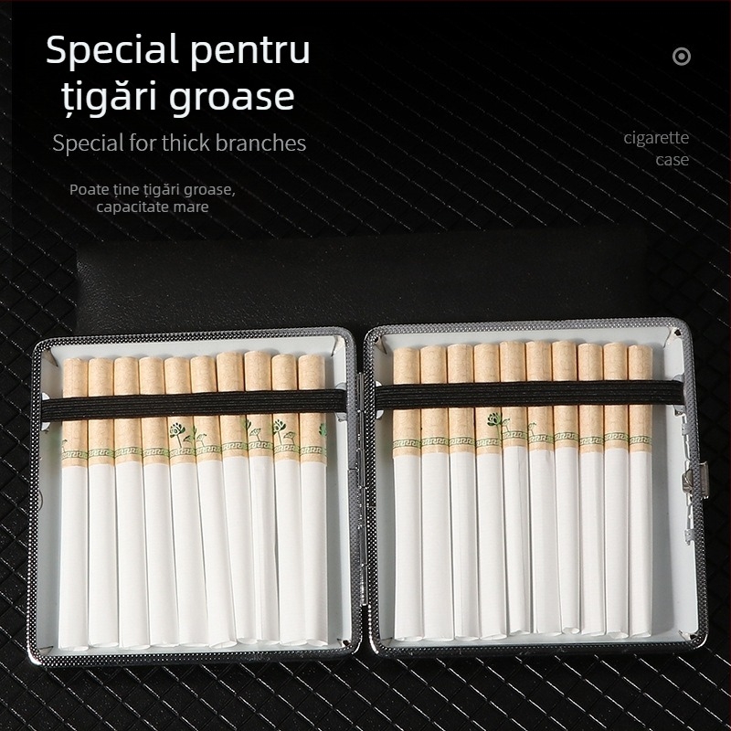 Husă de țigară din piele, pachet de 20, cutie de depozitare pentru țigări pentru bărbați, husă separată rezistentă la vânt