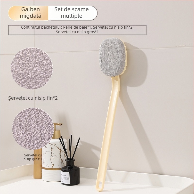 Perie de baie cu mâner lung pentru frecare și curățare, potrivită atât pentru bărbați, cât și pentru femei