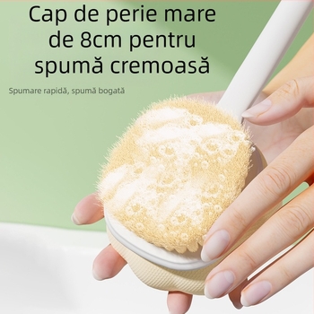 Perie de baie cu mâner lung, lână moale, perie de baie cu bilă pentru frecarea spatelui, artefact de frecare a corpului, nu cereți oamenilor să ștergă peria de spate