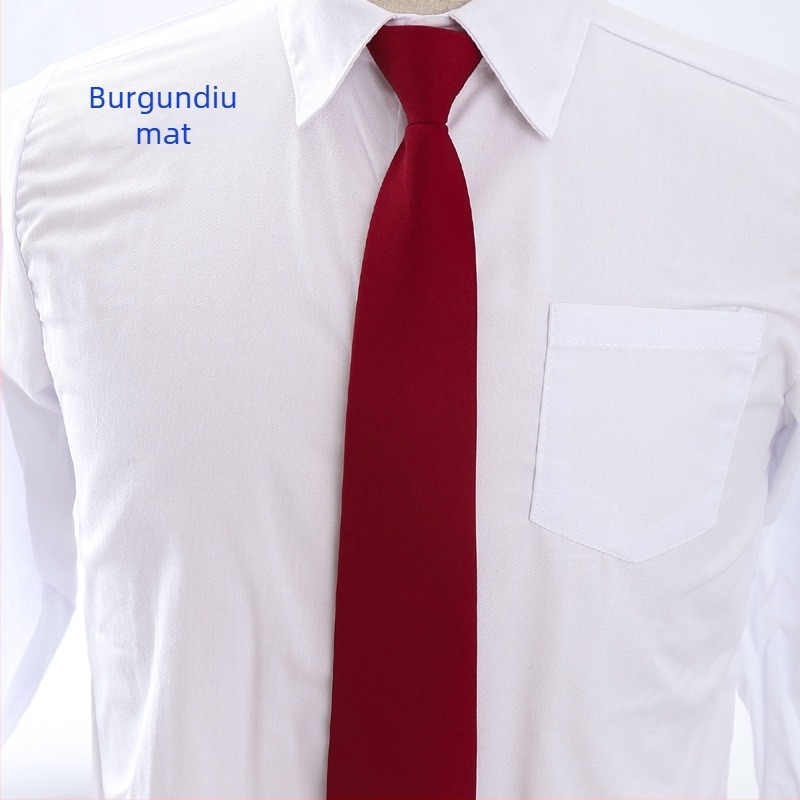 Cravată bărbătească, stil business, 8 cm, material mat, cu fermoar, fără noduri, cravată leneșă, negru, albastru marin, roșu