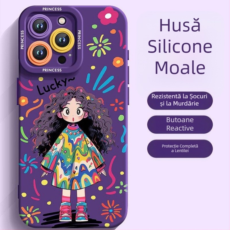 Carcasă de protecție din silicon mată pentru Apple 16, 15plus, 14, 13mini, 12promax, aplicabilă nouă