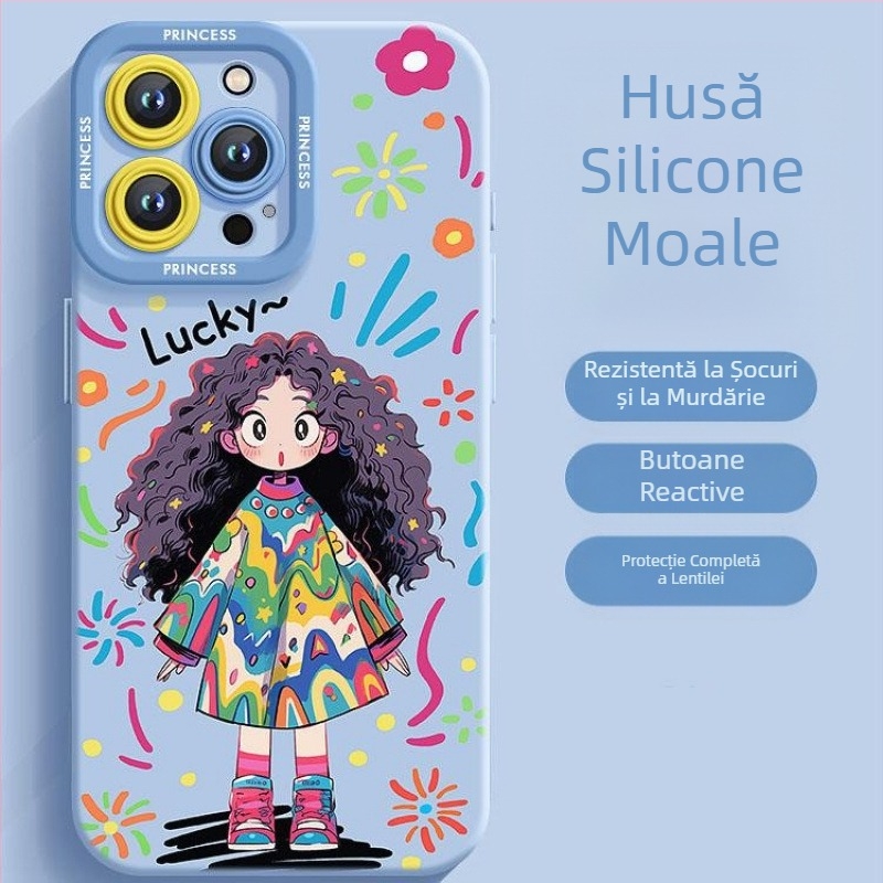 Carcasă de protecție din silicon mată pentru Apple 16, 15plus, 14, 13mini, 12promax, aplicabilă nouă