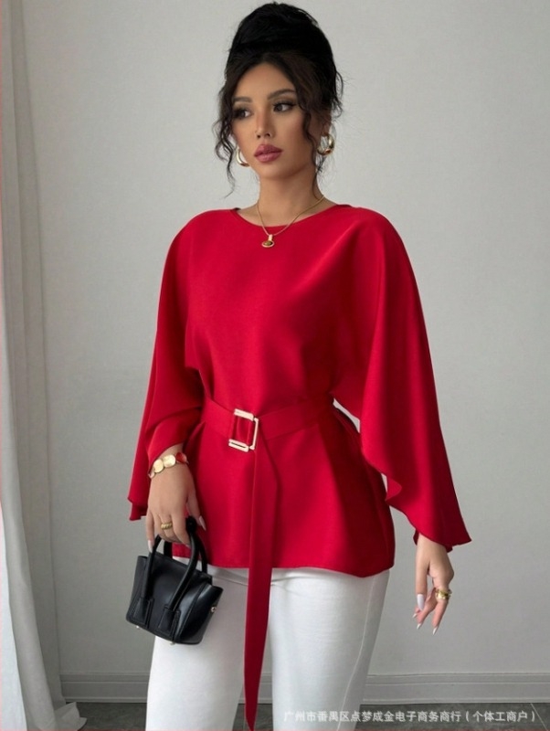 Cămașă elegantă cu curea din satin 2025 Vara transfrontalieră Îmbrăcăminte pentru femei Aliexpress Amazon Casual Confort Independent Station