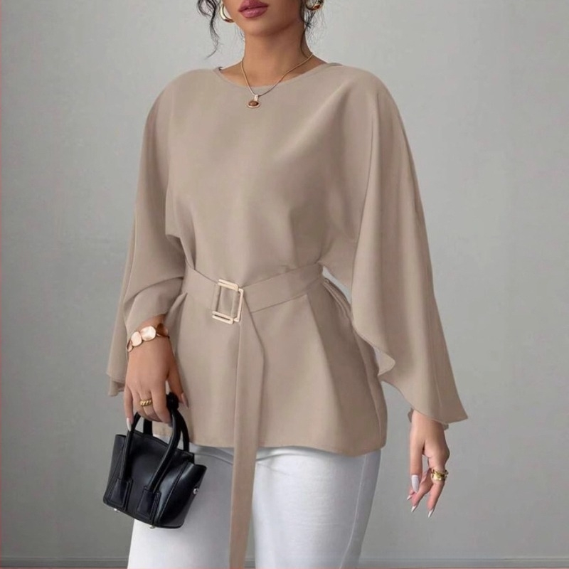 Cămașă elegantă cu curea din satin 2025 Vara transfrontalieră Îmbrăcăminte pentru femei Aliexpress Amazon Casual Confort Independent Station