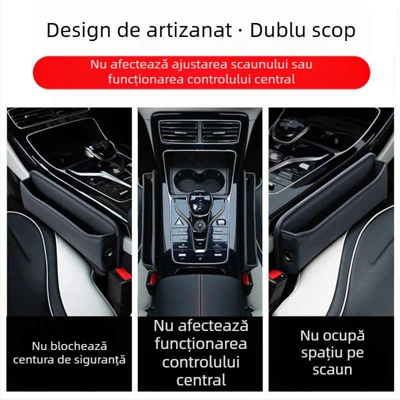 Cutie de depozitare pentru decorațiuni interioare auto, cutie practică de depozitare auto, cutie de depozitare pentru spațiul dintre scaune