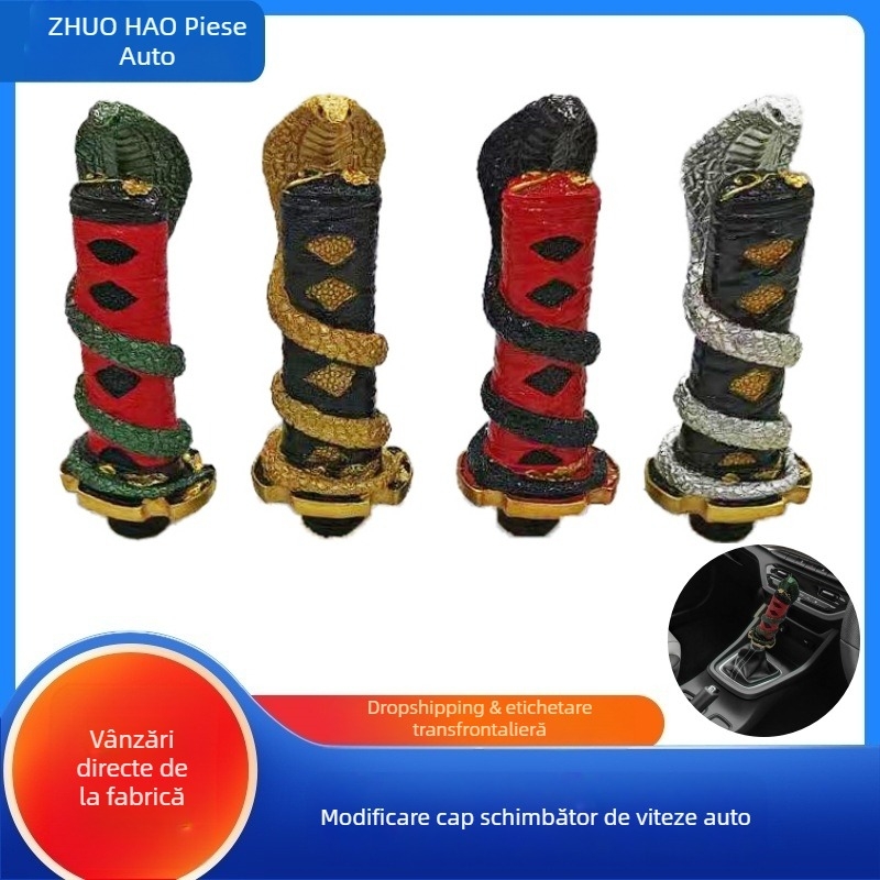 Mâner de schimbător de viteze personalizat pentru mașini transfrontaliere, tip șarpe samurai, vânzare fierbinte