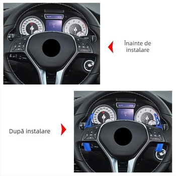 Potrivit pentru Mercedes-Benz, volan din aliaj de aluminiu, padele extinse pentru schimbarea vitezei, padele modificate pentru interior, piese modificate, patch-uri