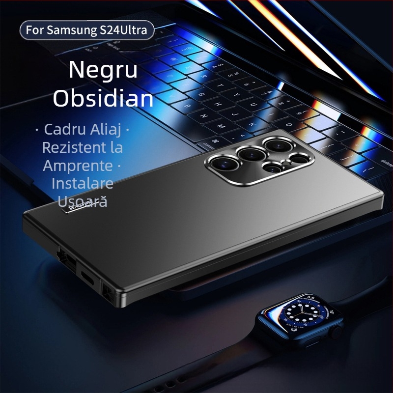 Atracție magnetică metalică transfrontalieră pentru carcasă de telefon mobil Samsung s24ultra, nouă carcasă de protecție anti-cădere s24, s23ultra