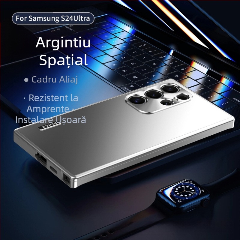 Atracție magnetică metalică transfrontalieră pentru carcasă de telefon mobil Samsung s24ultra, nouă carcasă de protecție anti-cădere s24, s23ultra