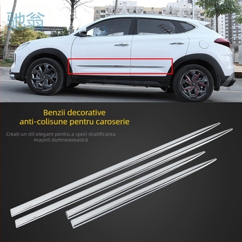 Ejv auto bandă anti-coliziune ușă bandă anti-zgârieturi autocolant anti-zgârieturi caroserie ușă laterală protecție bandă decorativă bandă strălucitoare autocolant adeziv