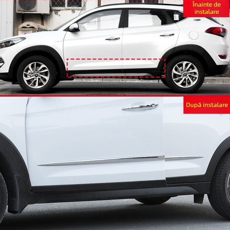 Ejv auto bandă anti-coliziune ușă bandă anti-zgârieturi autocolant anti-zgârieturi caroserie ușă laterală protecție bandă decorativă bandă strălucitoare autocolant adeziv