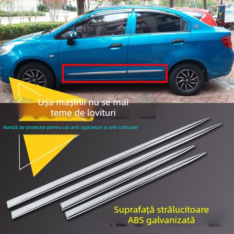 Ejv auto bandă anti-coliziune ușă bandă anti-zgârieturi autocolant anti-zgârieturi caroserie ușă laterală protecție bandă decorativă bandă strălucitoare autocolant adeziv