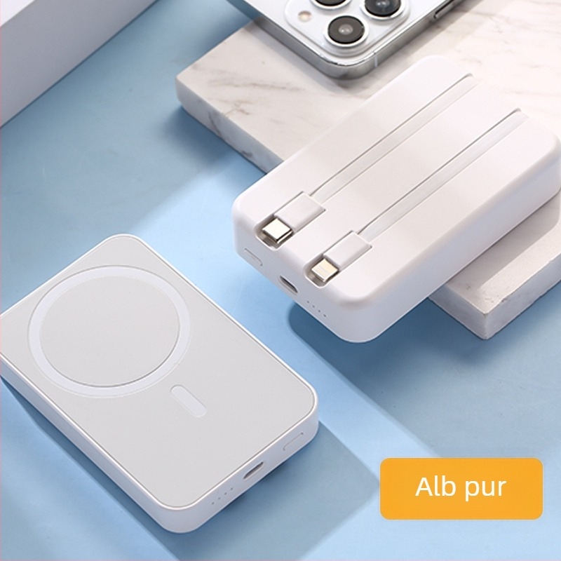 Baterie externă wireless magnetică Magsafe, en-gros, cu cablu încorporat, ultra-subțire, cu încărcare rapidă, personalizată pentru baterii externe portabile