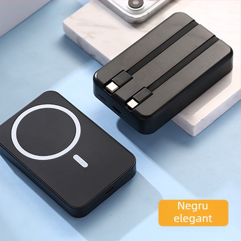 Baterie externă wireless magnetică Magsafe, en-gros, cu cablu încorporat, ultra-subțire, cu încărcare rapidă, personalizată pentru baterii externe portabile
