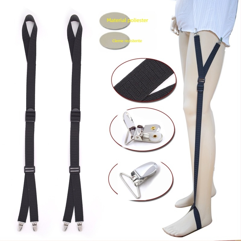 Furnizare transfrontalieră de portjartier rezistent la șifonare pentru cămașă bărbătească europeană și americană, cu 3 clipsuri, bară Y de 2,5 cm