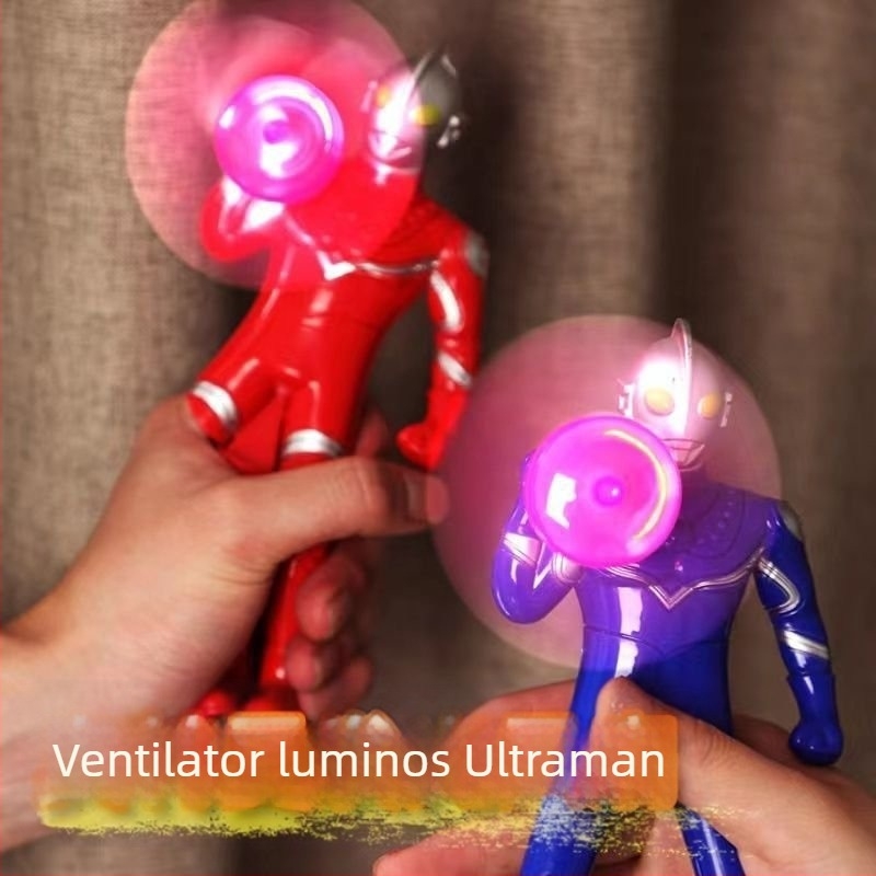 Mini Ultraman luminos ventilator manual cu manivelă ventilator electric mic portabil presat manual Superman convenabil ventilator manual