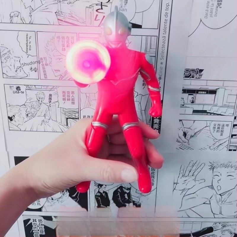 Mini Ultraman luminos ventilator manual cu manivelă ventilator electric mic portabil presat manual Superman convenabil ventilator manual