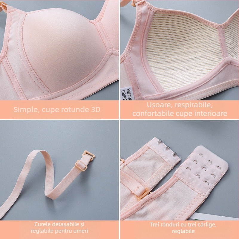 Lenjerie intimă pentru fete din bumbac pur, respirabil, cu piept mic, fără inele de oțel, pentru elevi de liceu, pentru dezvoltare