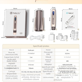 Instrument de ghidare a frumuseții cu microace electrice Hydra pen H5 transfrontalier nou, MTS, micro-curent EMS