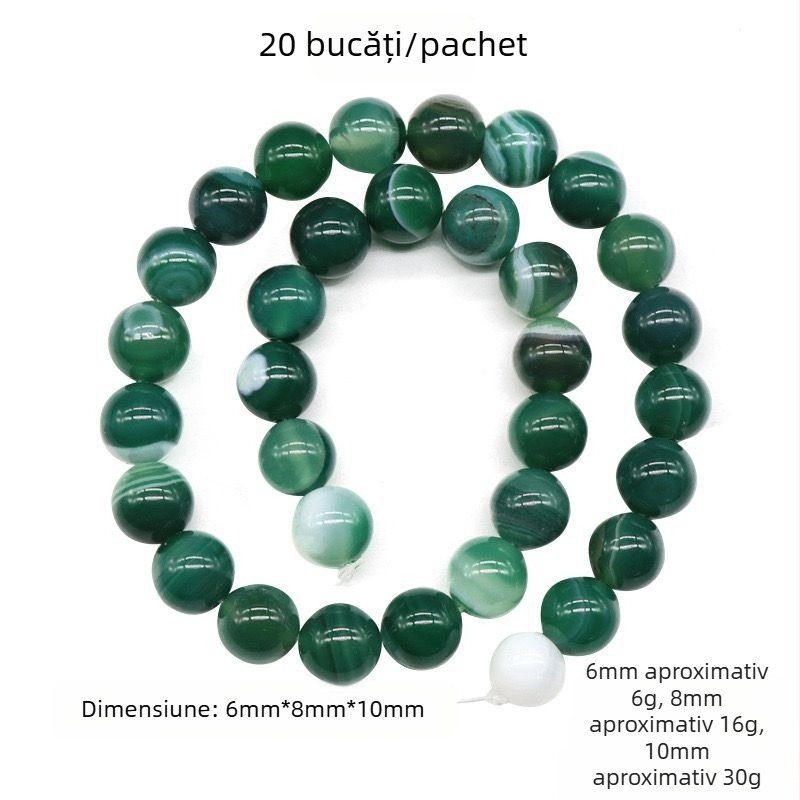 20/Pachet mărgele rotunde din agat natural, mărgele vrac, brățară cu mărgele DIY, colier, bijuterii, accesorii, produse semifabricate, en-gros