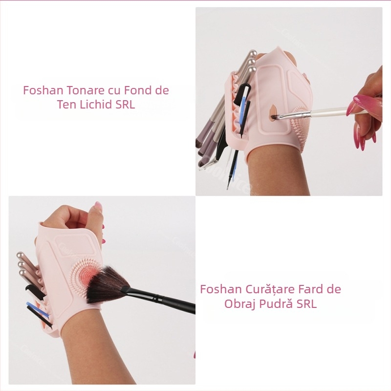 Machiaj din silicon Amazon, perie auxiliară de mână, curea multifuncțională, paletă de machiaj, depozitare, curățător, instrument de machiaj înfrumusețare