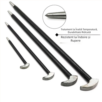 Vânzări directe din fabrică Set de 4 piese Rangă cu tijă rotundă, Dispozitiv de îndepărtare a cuielor, Tratată termic la ambele capete Rangă Efi 6"12"16"20"