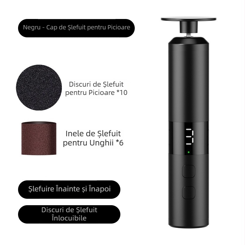 Nouă mașină de râșnit electrică pentru picioare, mașină de râșnit automată reîncărcabilă pentru picioare, mașină de râșnit pentru picioare, aparat de îndepărtat pielea moartă, mașină de râșnit pentru unghii două în unu