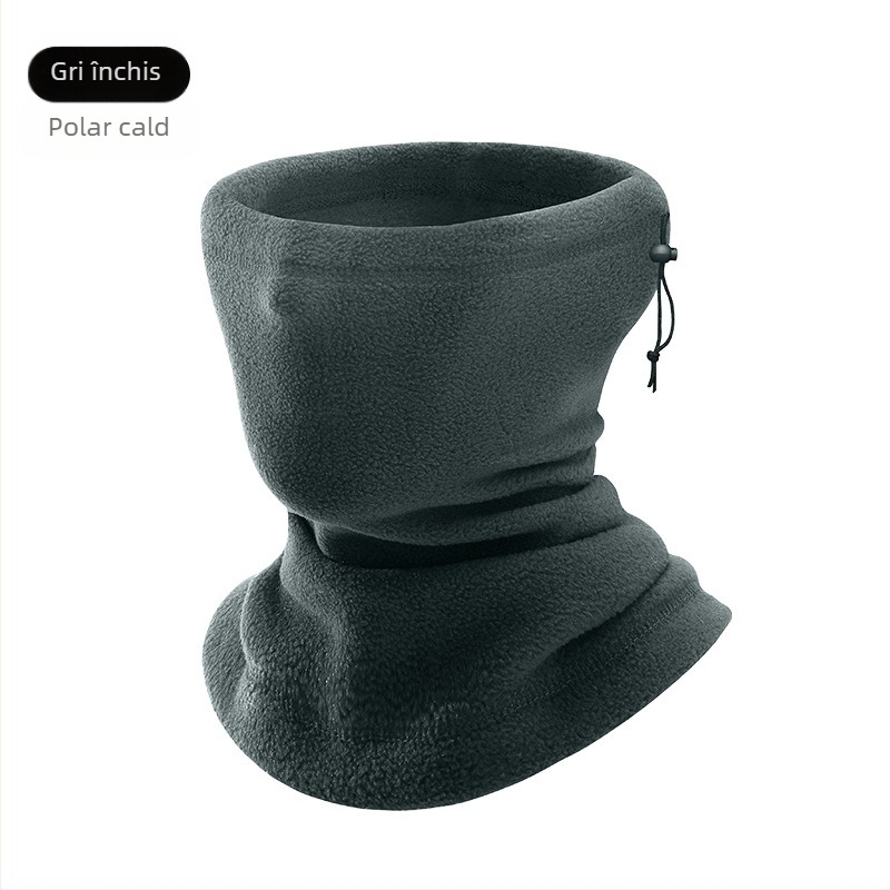 Eșarfă caldă în aer liber pentru gât, eșarfă de schi din fleece, mască de polar fleece, pălărie rezistentă la vânt, șal îngroșat, eșarfă de gât toamna și iarna