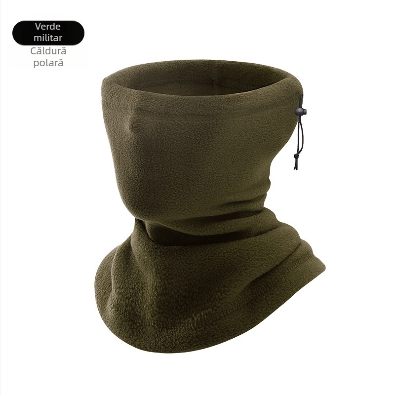 Eșarfă caldă în aer liber pentru gât, eșarfă de schi din fleece, mască de polar fleece, pălărie rezistentă la vânt, șal îngroșat, eșarfă de gât toamna și iarna