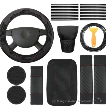 Husă volan auto pentru comerț exterior transfrontalier, husă angrenaj, frână de mână, umăr, cotiera, cutie, linie de robinet, 30 de piese, costum