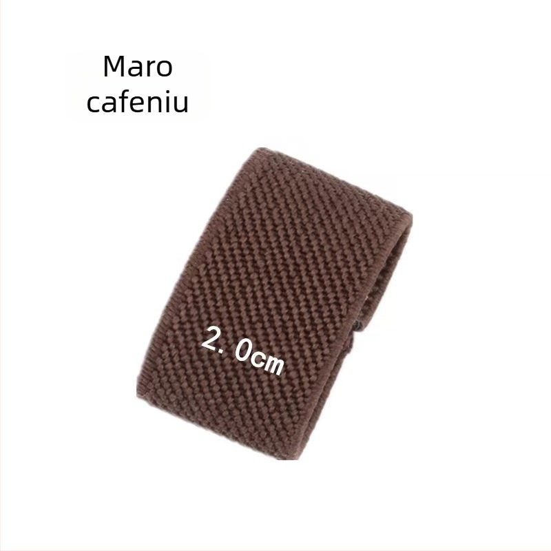 Curea din nailon cu accesorii negre, clip de coadă, inel fix elastic, cataramă din pânză, inel cu cerc mic