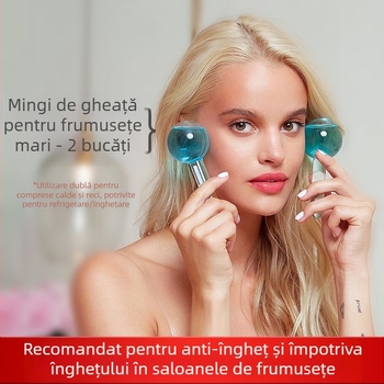 Beauty Essence Eye Ice Wave Ball Introducere Compresă facială cu gheață Bilă mare de cristal Pachet de 2 comprese calde pentru masaj cu mâner