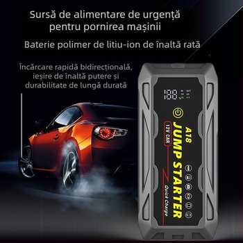 Sursă de alimentare portabilă multifuncțională impermeabilă de 12V pentru pornire de urgență auto, baterie cu încărcare rapidă de 66W