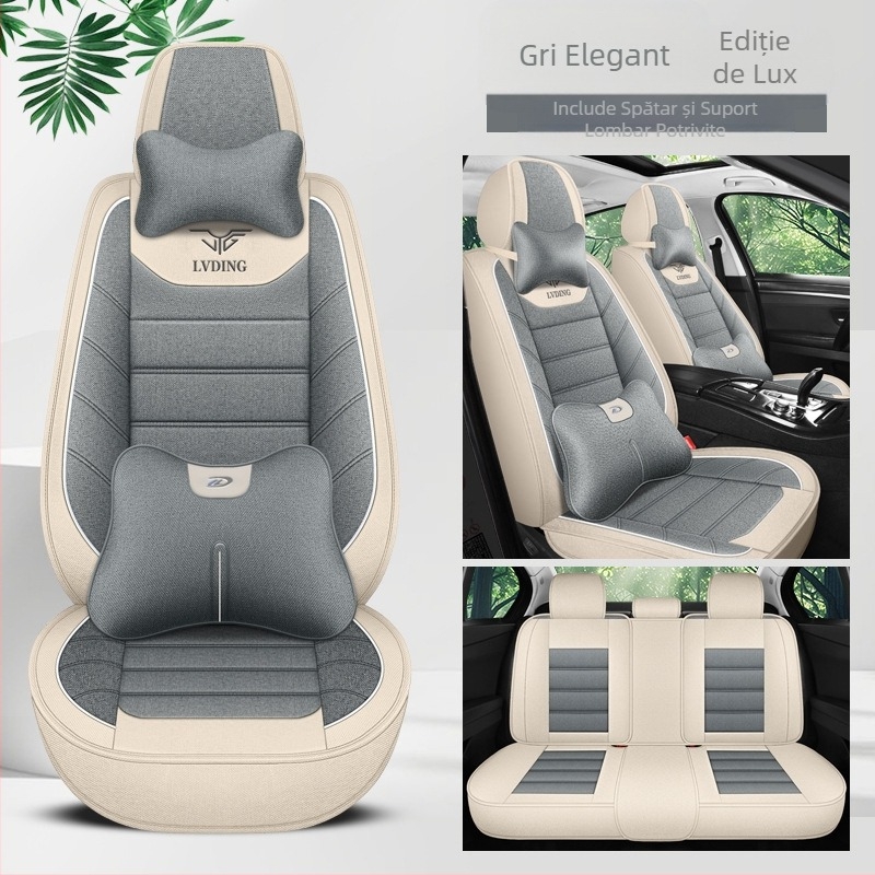 Pernă auto nouă pentru scaune auto, patru anotimpuri, universală, cu desene animate, înconjurată de material textil din in, sursă fabrică, comerț exterior, en-gros