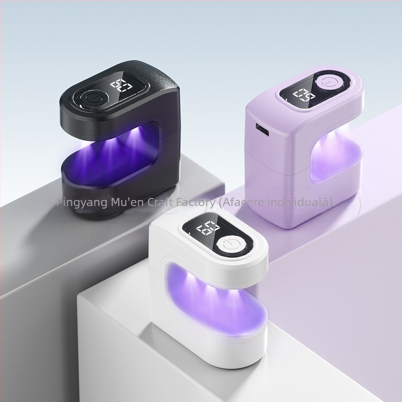 Lampă portabilă mică pentru unghii cu cuburi de zahăr, mini lampă de întărire cu uscare rapidă, aparat de fototerapie reîncărcabil, lampă de mână care nu se înnegrește