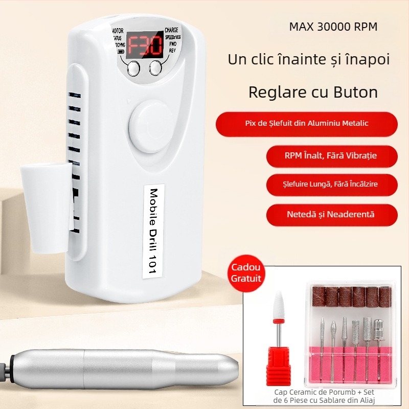 Șlefuitor de unghii nu arde, încărcător de îndepărtare a unghiilor, cap profesional de șlefuire a îndepărtării unghiilor, polizor electric portabil de mână