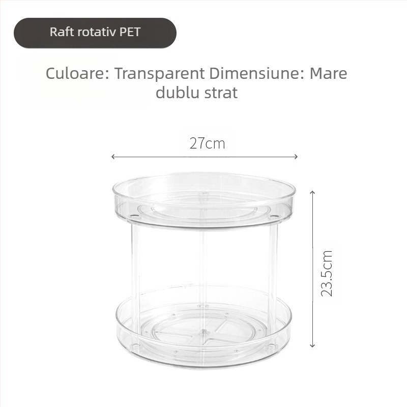 Delun suport de depozitare transparent pentru cosmetice, suport rotativ pentru depozitare, cutie pentru baie, masă de toaletă, parfum, produse de îngrijire a pielii, birou