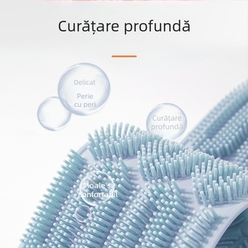 Prosop de baie din silicon pentru frecarea spatelui, frecarea spatelui bărbaților, îndepărtarea noroiului, perie de baie pentru bărbați și femei