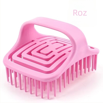 Perie de masaj rotativă cu perie de șampon golă cu peri moi pentru masaj și șamponare, utilizare dublă pentru părul uscat și ud, pieptene de păr neted care nu deteriorează părul