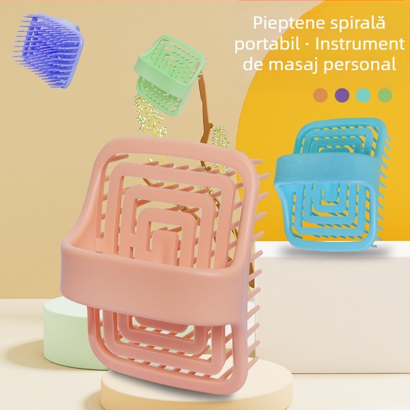 Perie de masaj rotativă cu perie de șampon golă cu peri moi pentru masaj și șamponare, utilizare dublă pentru părul uscat și ud, pieptene de păr neted care nu deteriorează părul