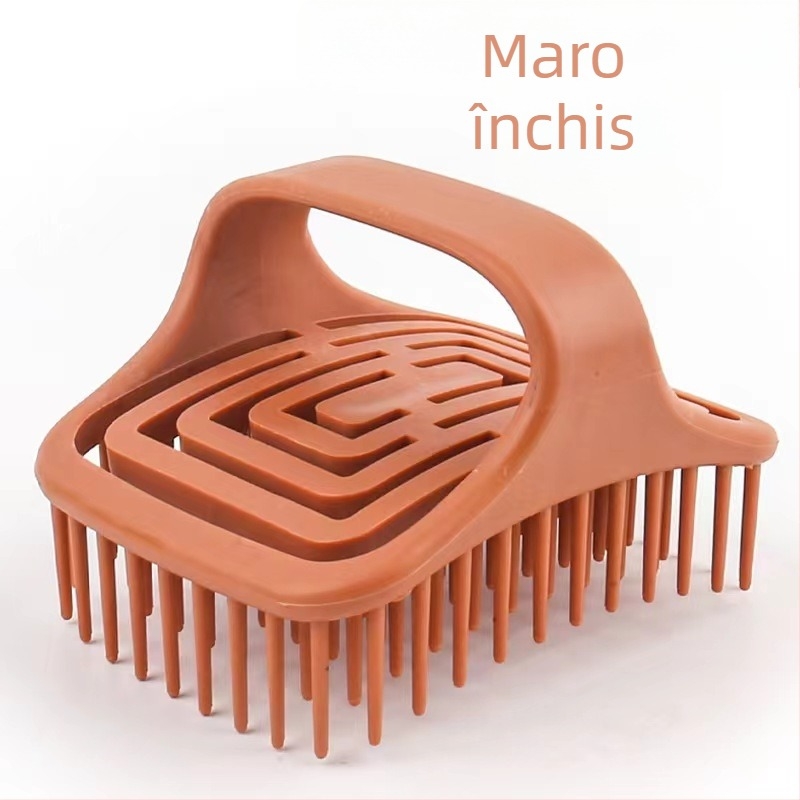 Perie de masaj rotativă cu perie de șampon golă cu peri moi pentru masaj și șamponare, utilizare dublă pentru părul uscat și ud, pieptene de păr neted care nu deteriorează părul