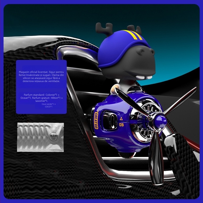 Odorizant auto God of Wealth, clip de parfum auto, păpușă Bobblehead, ventilație mică, ventilator decorativ cu parfum