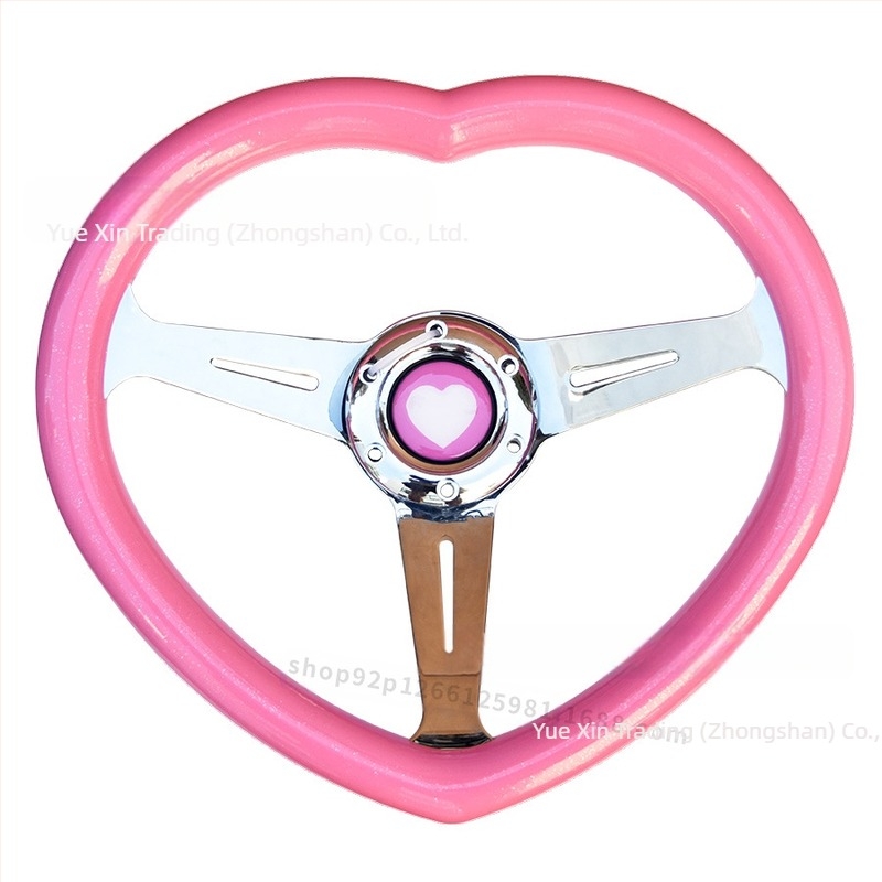 Volan auto modificat cu inimă, stil modificat JDM, volan universal de curse personalizat, model popular, model fierbinte