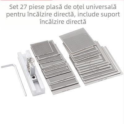 Plasă de oțel universală pentru plantare BGA, plasă de tablă, bilă de plantare, 10/27 bucăți, încălzire directă, plasă universală din oțel, plasă universală pentru întreținerea cipurilor de computer