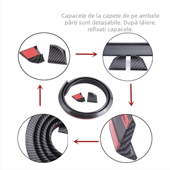 Mașină universală din fibră de carbon model aripa spate auto bandă decorativă fără perforații spoiler PVC moale aripa spate mică fixă vânt aripă