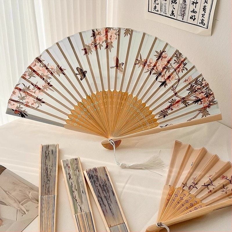 Stil antic Begonia pliabil evantai nou chinezesc pliabil mic evantai vară stil chinezesc Hanfu foto pliabil evantai portabil