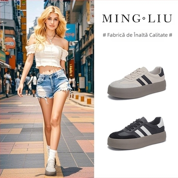 Pantofi sport din piele naturală, pantofi sport cu talpă groasă, pantofi sport albi pentru femei, pantofi casual Forrest Gump, pantofi pentru femei