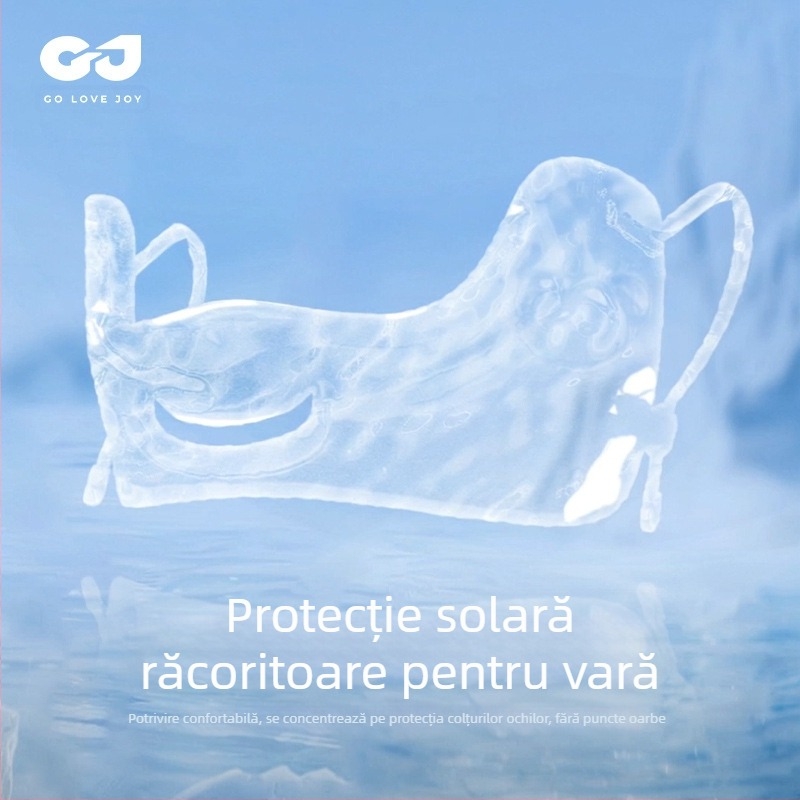Mască de mătase de gheață subțire respirabilă de vară, mască de protecție solară tridimensională pentru colțul ochilor, anti-ultraviolete, în aer liber, pentru golf