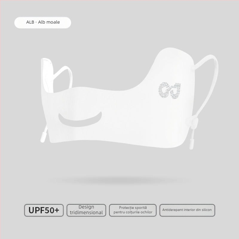 Mască de mătase de gheață subțire respirabilă de vară, mască de protecție solară tridimensională pentru colțul ochilor, anti-ultraviolete, în aer liber, pentru golf